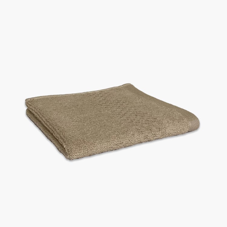 SPACES Swift Dry Brown Textured Cotton Face Towel - 30x30cm