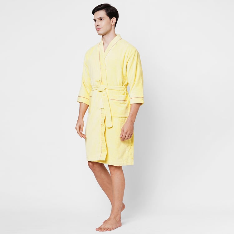 Spaces Large Size Exotica Yellow Solid Large Cotton Bathrobe