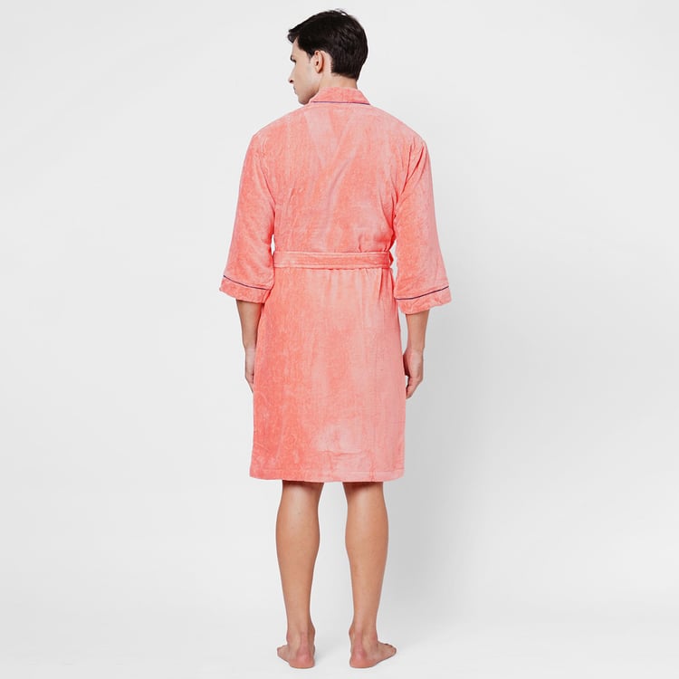 Spaces Medium Size Exotica Coral Textured Cotton Adult Bathrobe