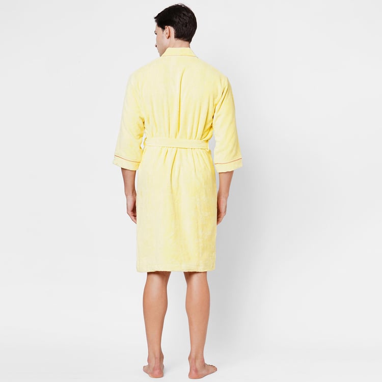 Spaces Medium Size Exotica Yellow Solid Medium Cotton Bathrobe