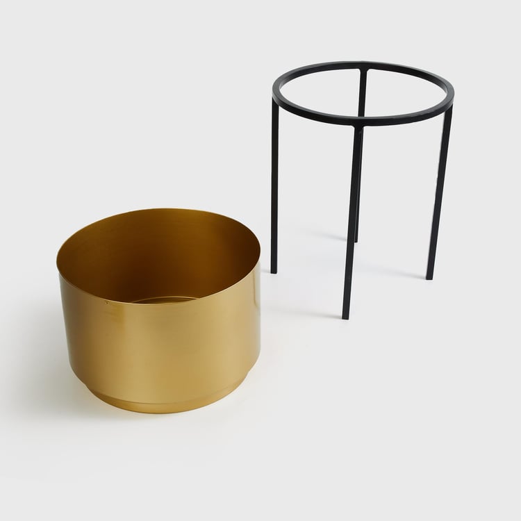 Valencia Set of 2 Metal Planters with Stand