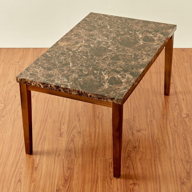 Oscar Brown Rubber Wood 6- Seater Dining Set With 6 Chairs