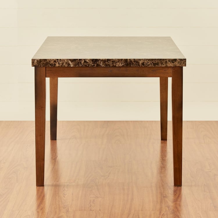 Oscar Brown Rubber Wood 6- Seater Dining Set With 6 Chairs