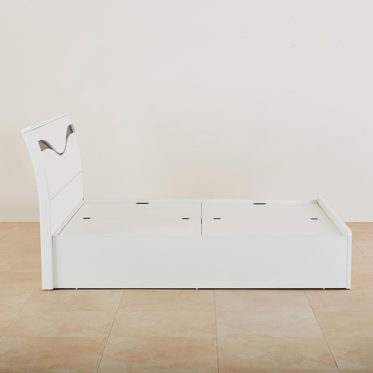 Polaris Unicorn King Bed with Box Storage - White