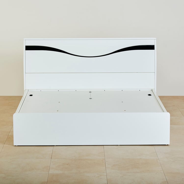 Polaris Unicorn King Bed with Hydraulic Storage - White