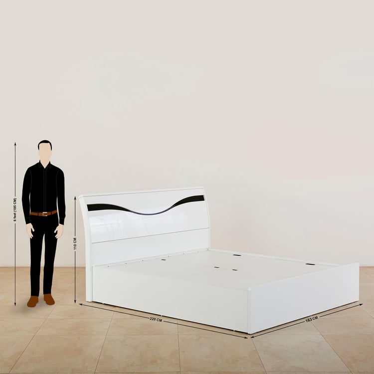 Polaris Unicorn Queen Bed with Box Storage - White