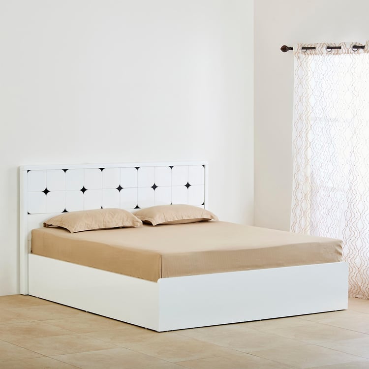 Polaris Lily King Bed with Box Storage - White