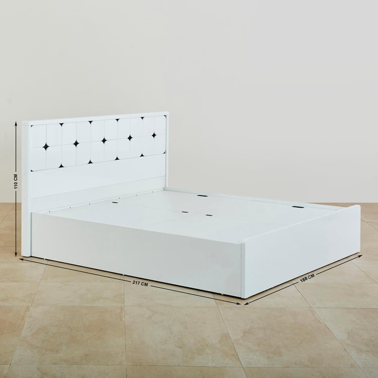 Polaris Lily King Bed with Box Storage - White