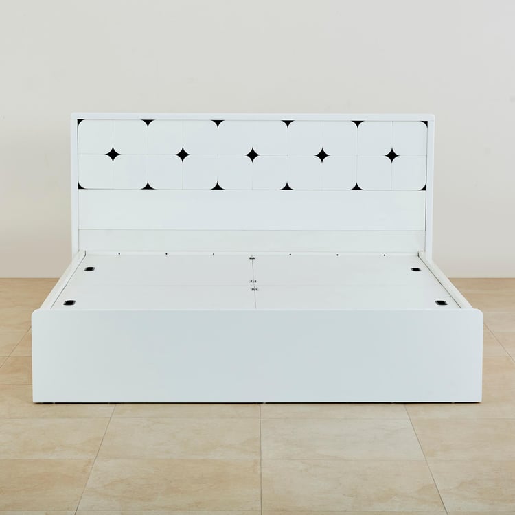 Polaris Lily King Bed with Box Storage - White