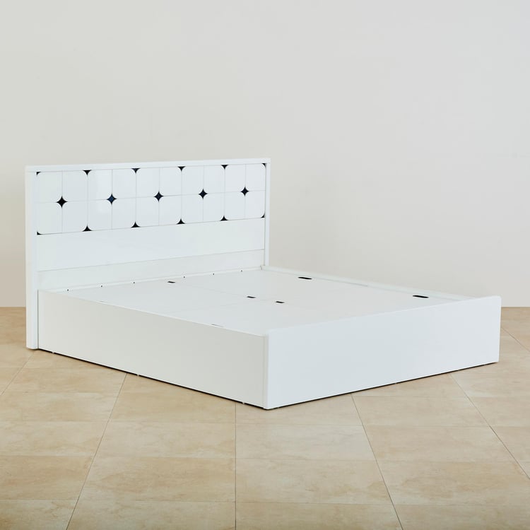 Polaris Lily King Bed with Box Storage - White