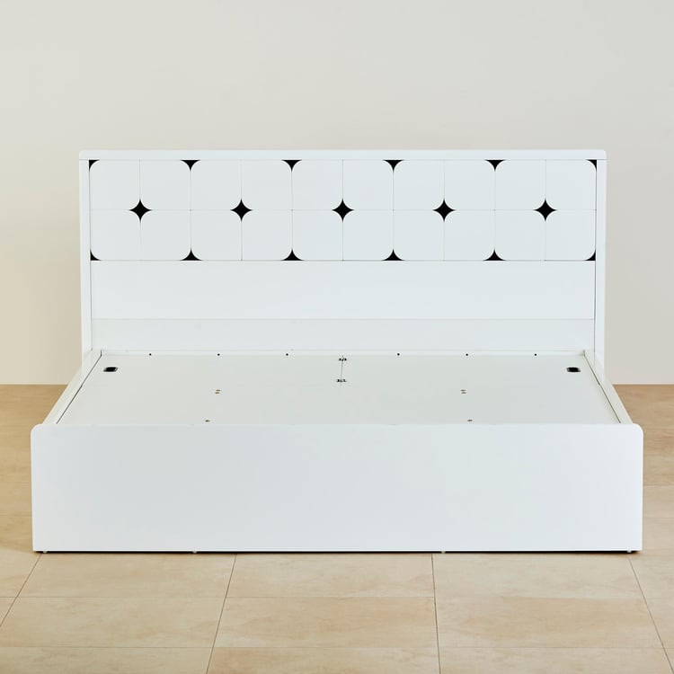 Polaris Lily King Bed with Hydraulic Storage - White