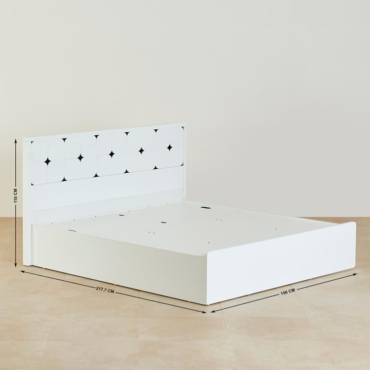 Polaris Lily Queen Bed with Hydraulic Storage - White