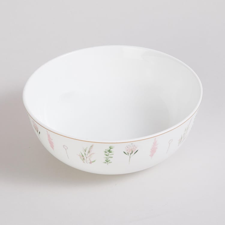 Get The Look-Monarch White Printed Bone China Serving Bowl - 950ml