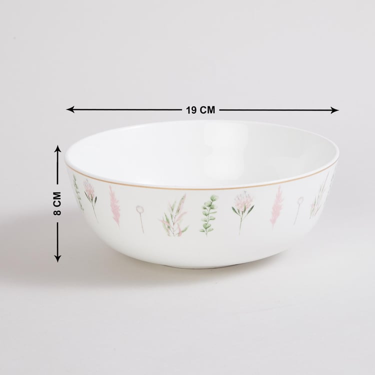 Get The Look-Monarch White Printed Bone China Serving Bowl - 950ml