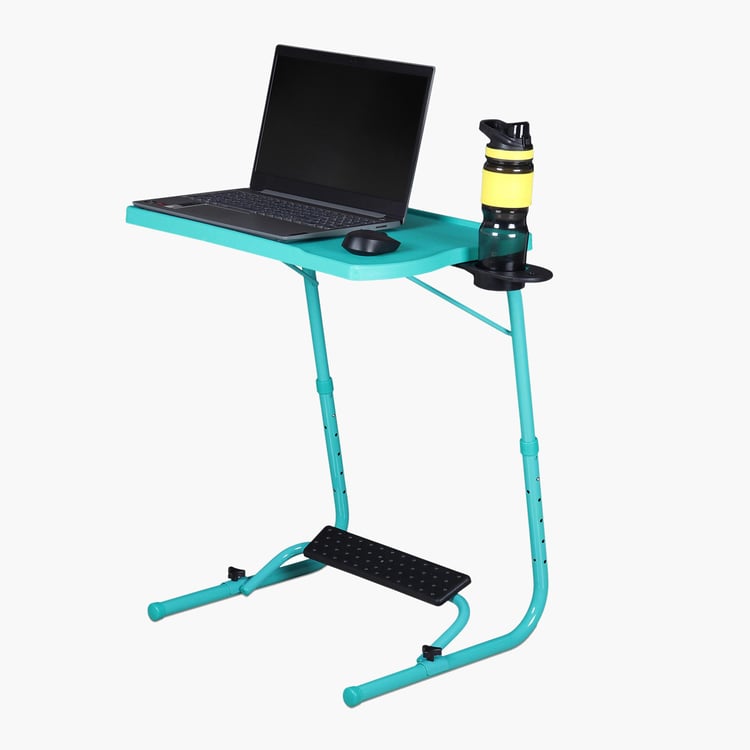 Helios Spencer Multipurpose Folding Table with Footrest and Cup Holder - Blue