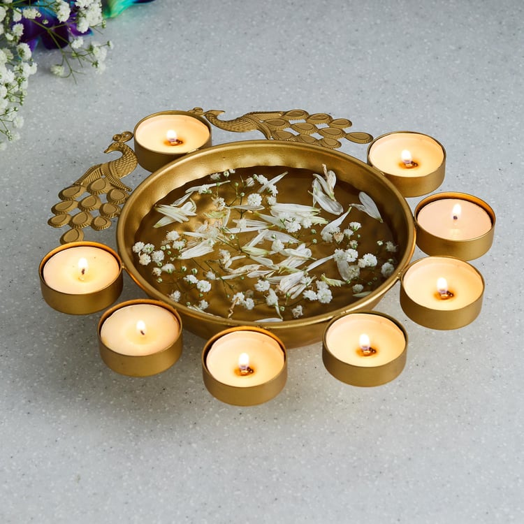 Corsica Mayur Metal Potpourri Bowl with T-Light Holders