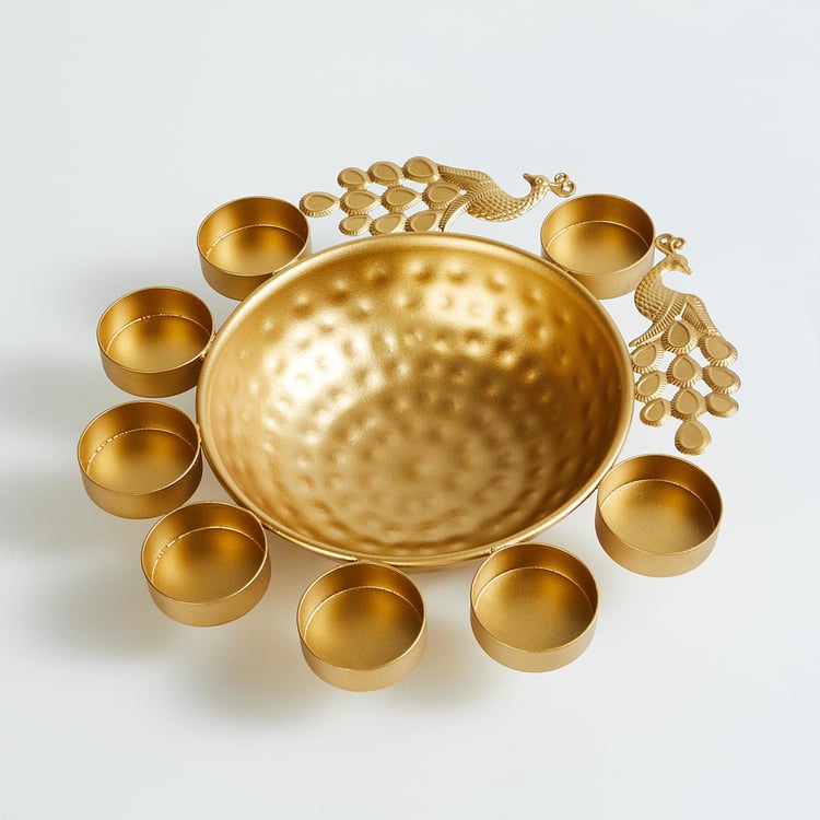 Corsica Mayur Metal Potpourri Bowl with T-Light Holders