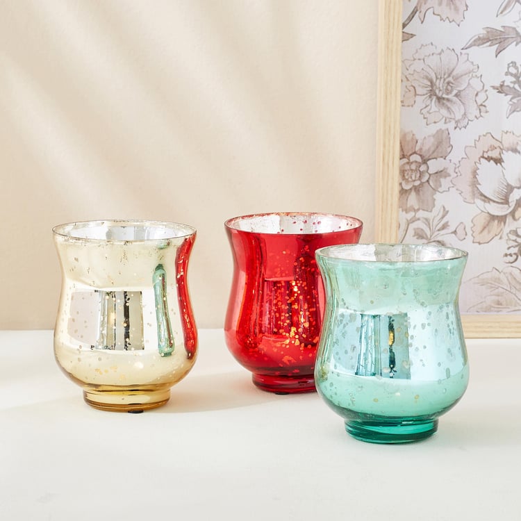 Raga Set of 3 Glass Votive Holders