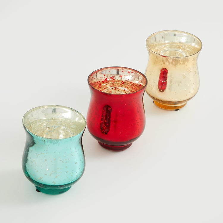 Raga Set of 3 Glass Votive Holders