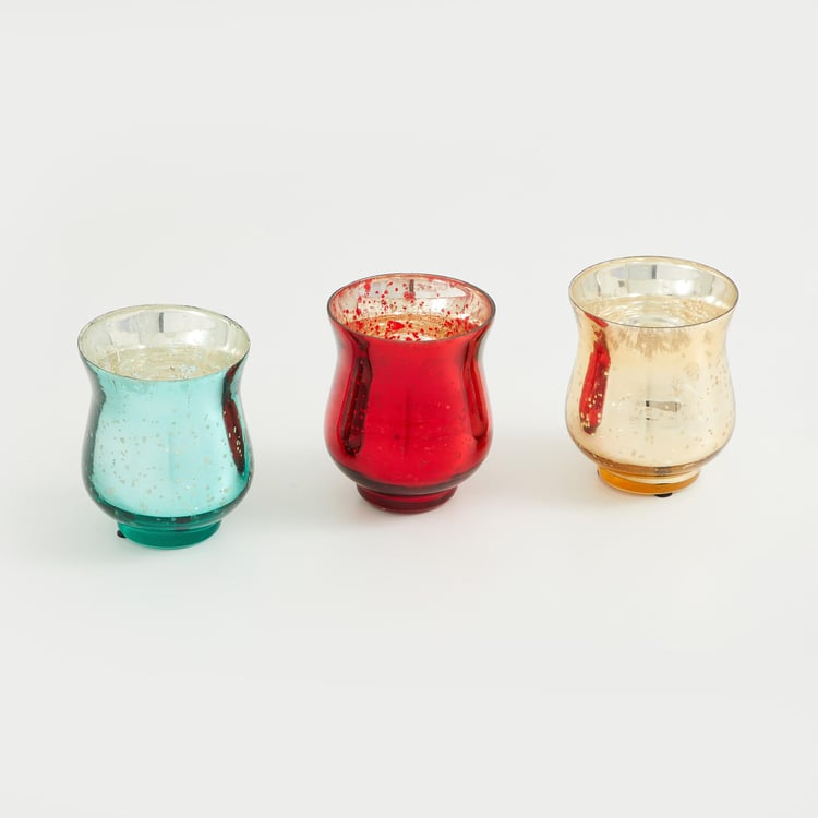 Raga Set of 3 Glass Votive Holders