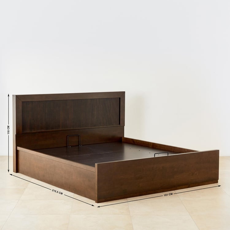 Takeshi Leo King Bed with Hydraulic Storage - Brown