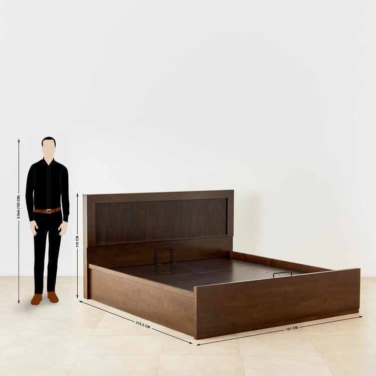 Takeshi Leo King Bed with Hydraulic Storage - Brown