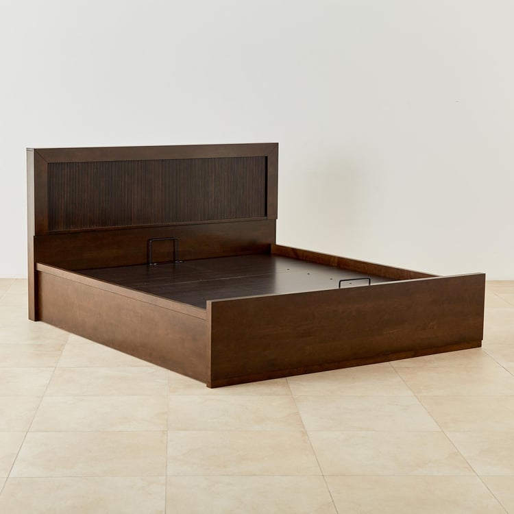 Takeshi Leo King Bed with Hydraulic Storage - Brown