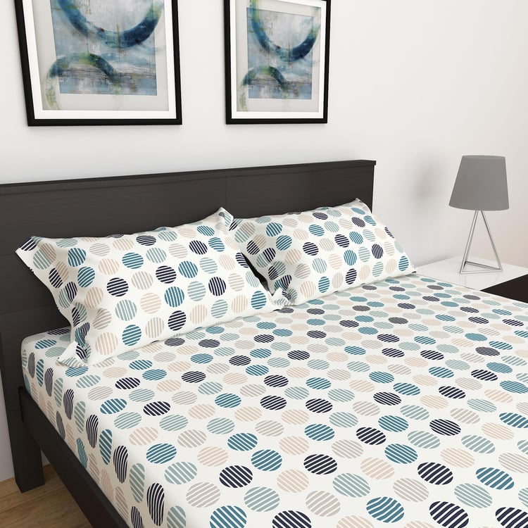 Corsica Elegant Microfibre Printed 3Pcs Queen Bedsheet Set