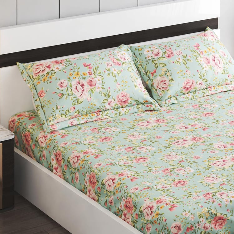 Corsica Elegant Microfibre Printed 3Pcs Queen Bedsheet Set