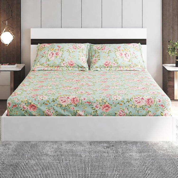 Corsica Elegant Microfibre Printed 3Pcs Queen Bedsheet Set