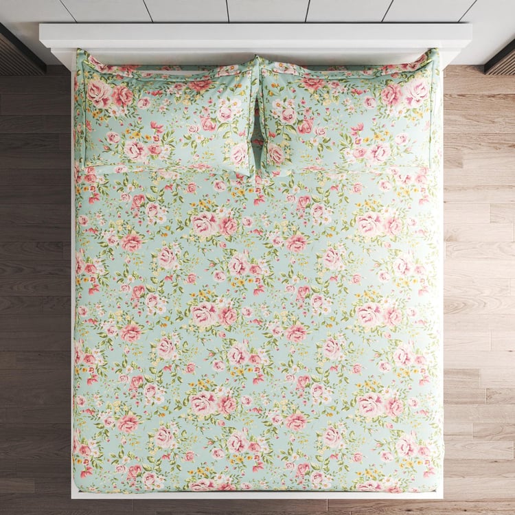 Corsica Elegant Microfibre Printed 3Pcs Queen Bedsheet Set