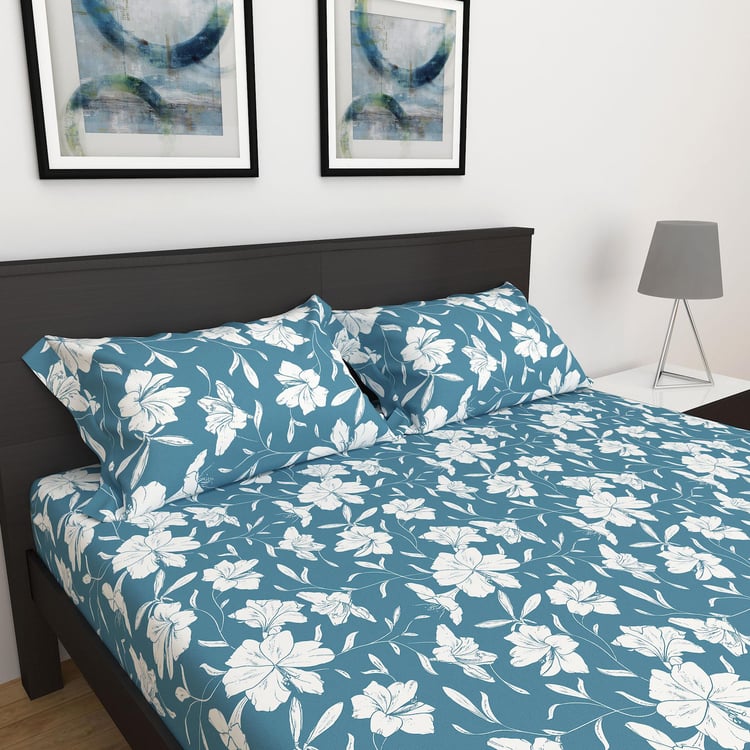 Corsica Elegant Microfibre Printed 3Pcs Queen Bedsheet Set