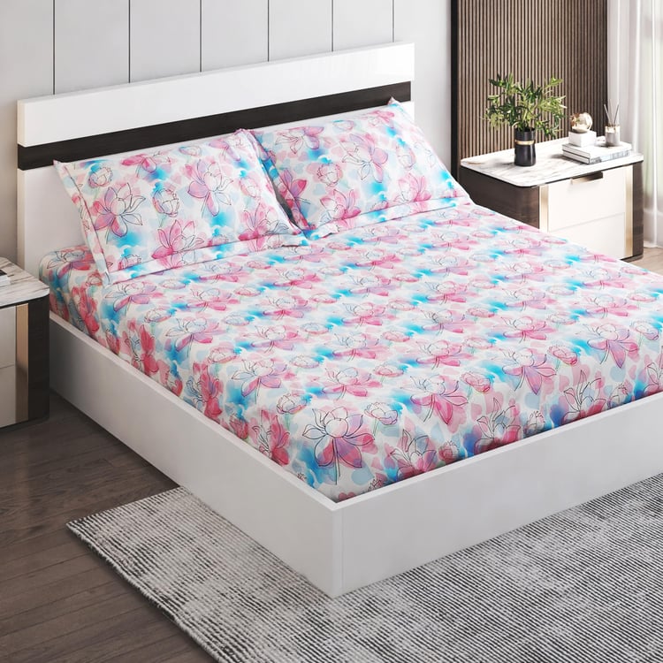 Corsica Kamal Microfibre 144TC Printed 3Pcs Queen Bedsheet Set