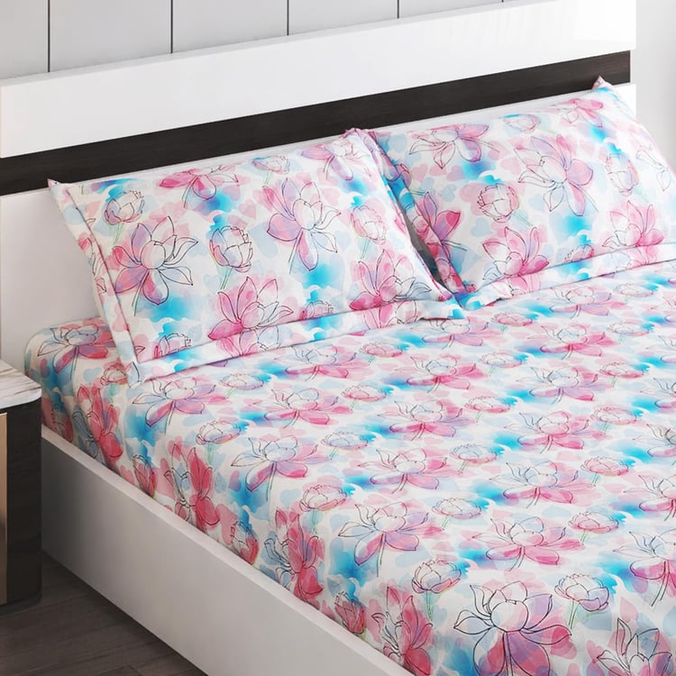 Corsica Kamal Microfibre 144TC Printed 3Pcs Queen Bedsheet Set