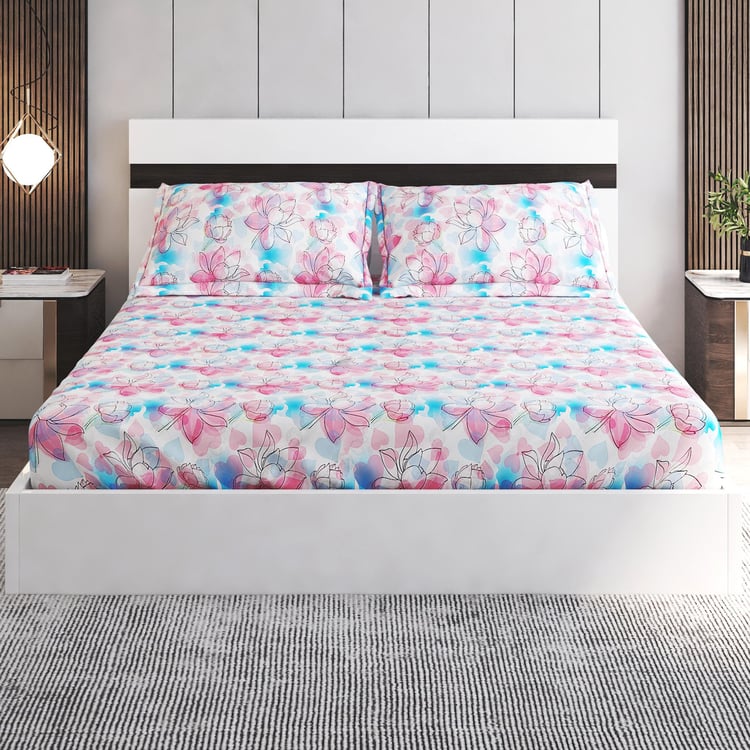 Corsica Kamal Microfibre 144TC Printed 3Pcs Queen Bedsheet Set