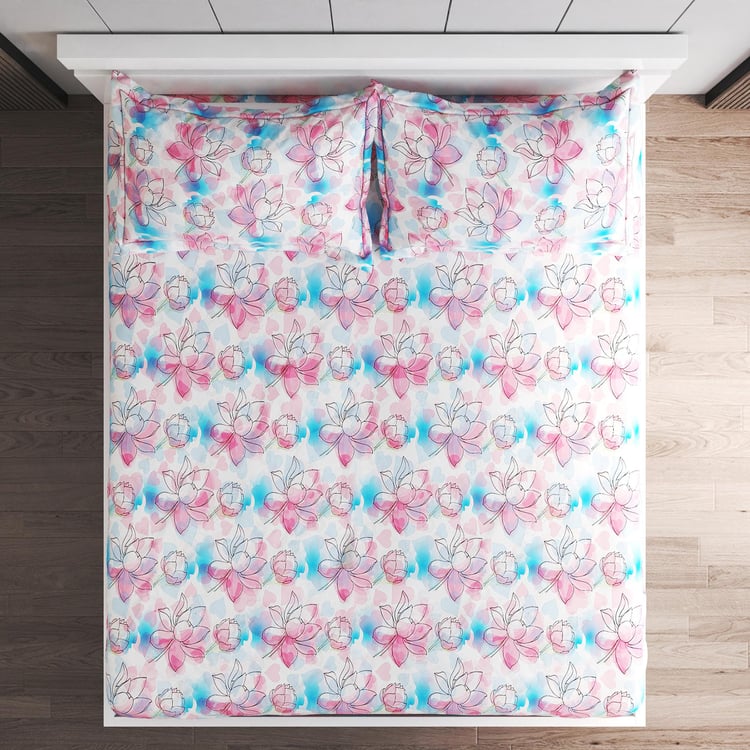 Corsica Kamal Microfibre 144TC Printed 3Pcs Queen Bedsheet Set