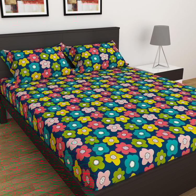 Corsica Retroglitz Microfibre Printed 3Pcs Queen Bedsheet Set