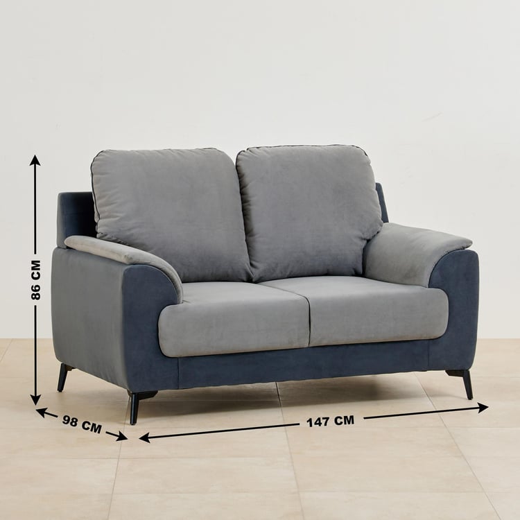 Polaris Velvet 2-Seater Sofa - Grey