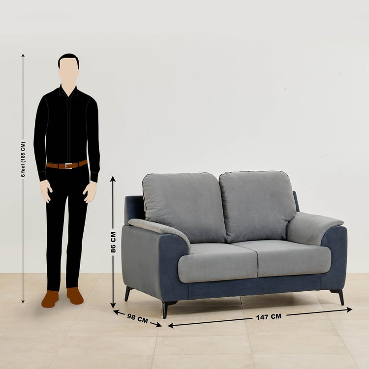 Polaris Velvet 2-Seater Sofa - Grey