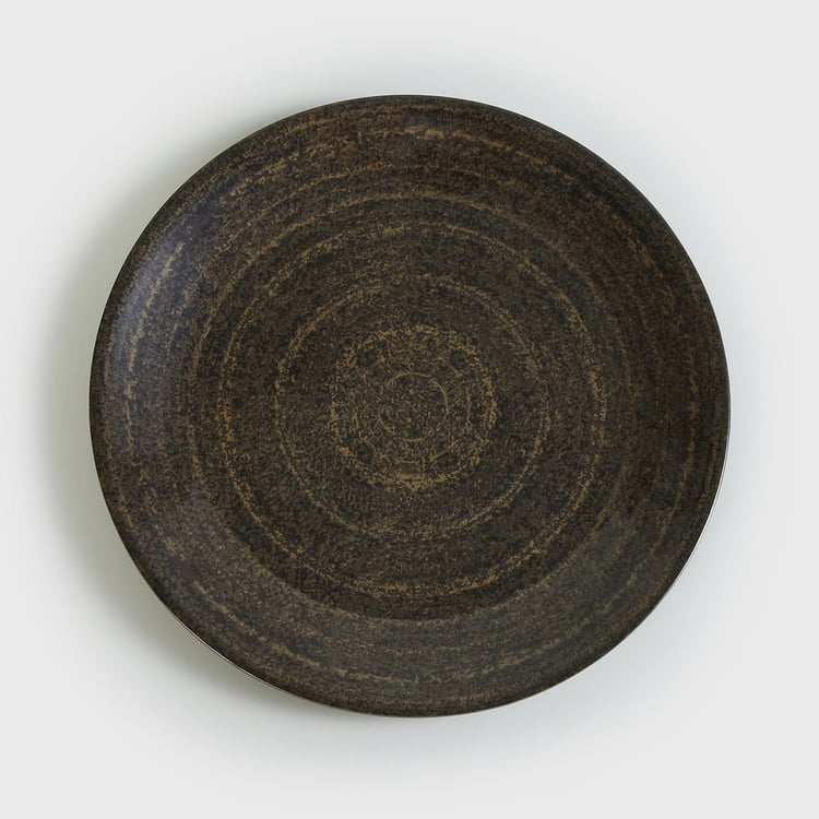 Leo-Xia Brown Printed Melamine Dinner Plate - 27.5cm