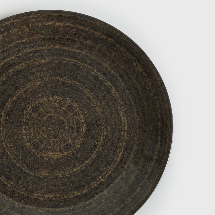 Leo-Xia Brown Printed Melamine Dinner Plate - 27.5cm