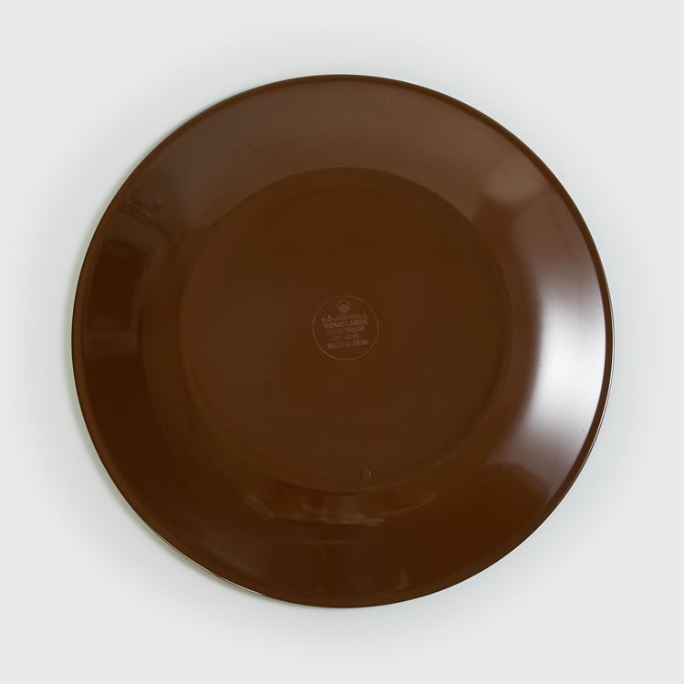 Leo-Xia Brown Printed Melamine Dinner Plate - 27.5cm