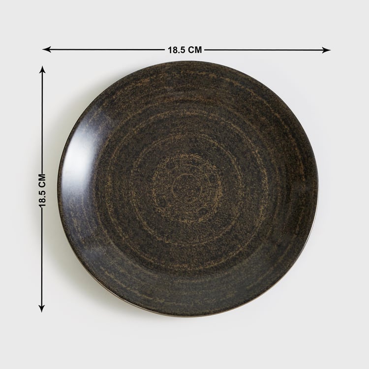 Leo-Xia Brown Printed Melamine Side Plate - 18.5cm