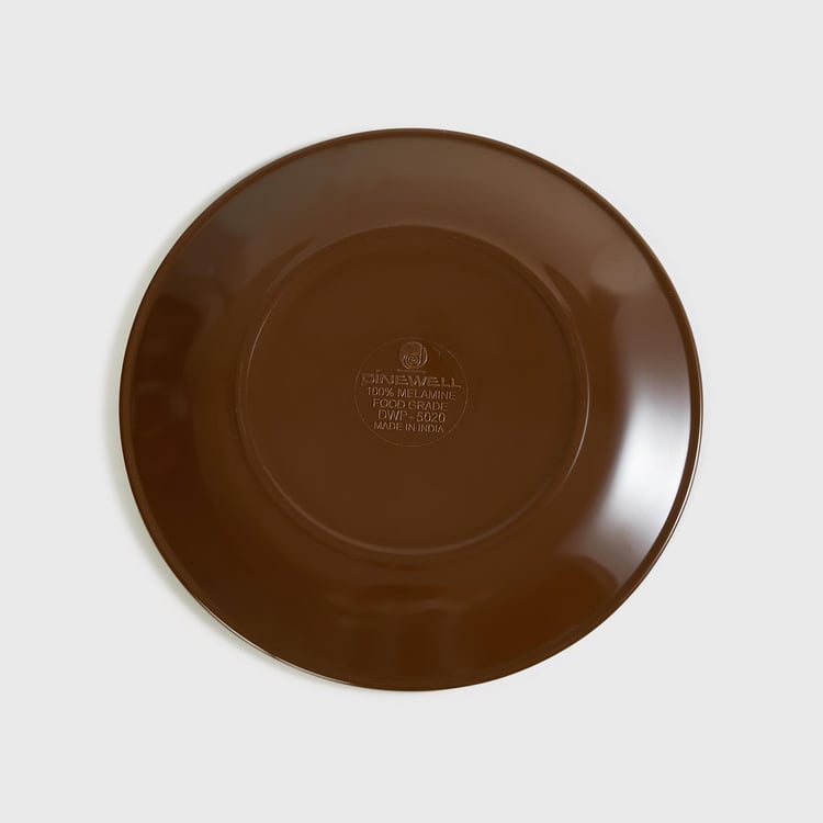 Leo-Xia Brown Printed Melamine Side Plate - 18.5cm