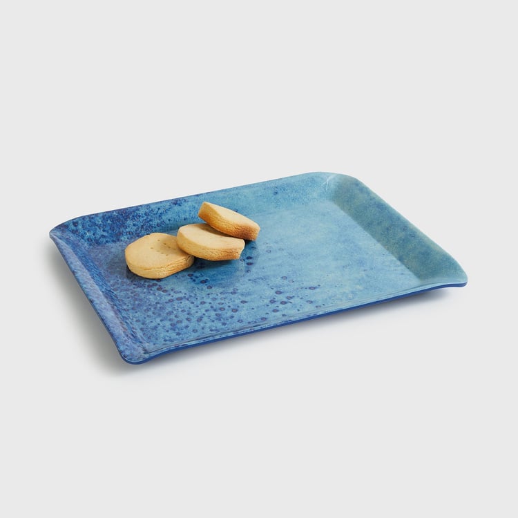 Leon Otto Blue Printed Melamine Serving Tray - 30x23cm