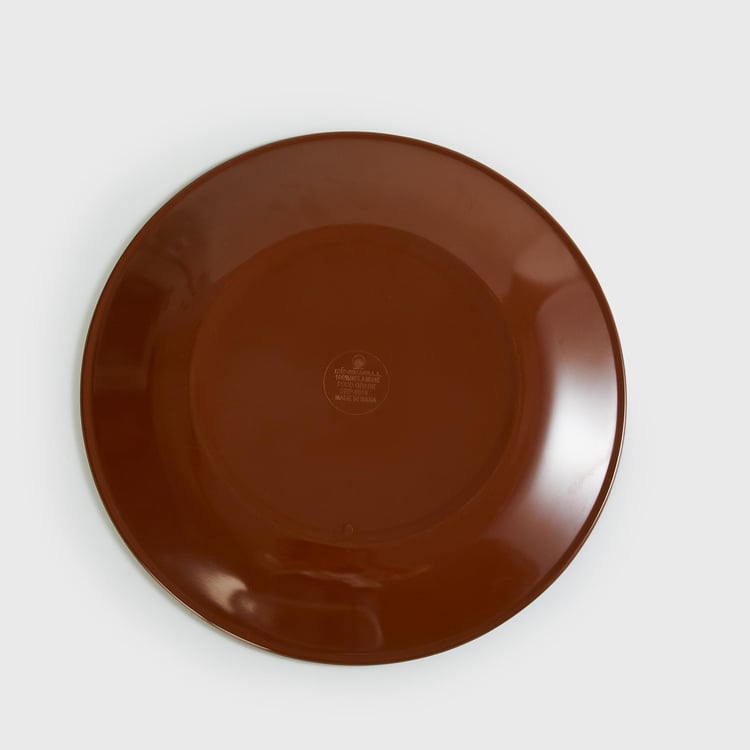 Leon-Vanco Brown Printed Melamine Dinner Plate - 27.5cm