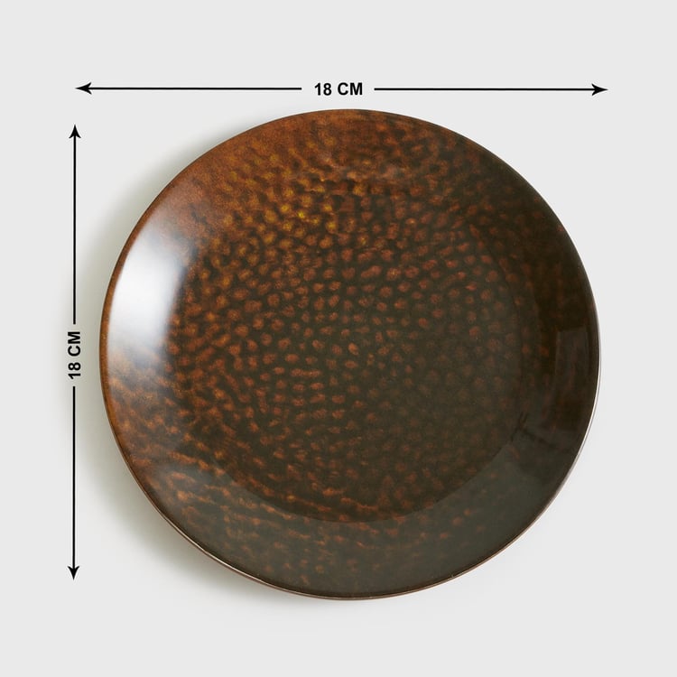 Leon-Vanco Brown Printed Melamine Side Plate - 18cm