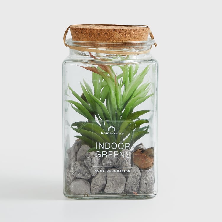 Fiesta Artificial Tiger Succulent in Glass Jar