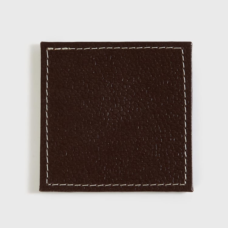 Orion Set of 4 Leatherette Coasters with Holder