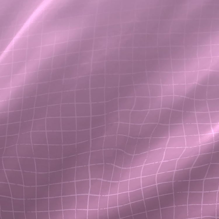 LAYERS California Purple Checked Cotton Super King Bedsheet Set - 274x274cm - 3Pcs